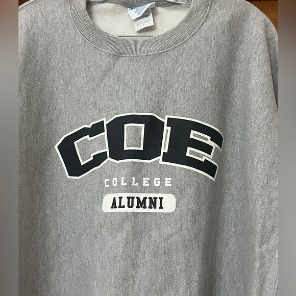 Champion Reverse Weave Coe College Alumni Crewneck Sweatshirt XL - Picture 2 of 7